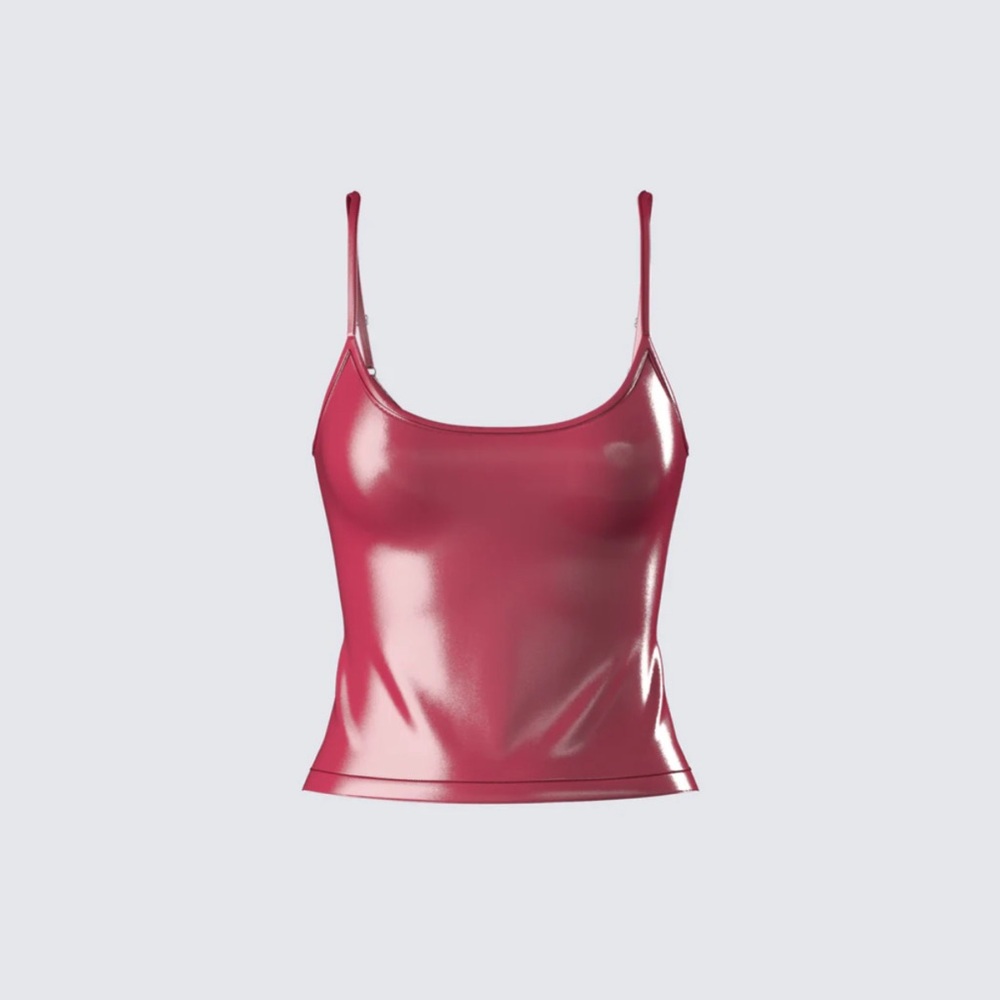Francine Burgundy Vegan Leather Top- Finesse